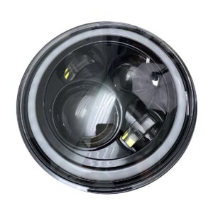 RS7RGBH2-S - (1) 7in LED Conversion Lens 4x10W w/ Bluetooth RGB Halo - Plug-&-Play H4 H/L