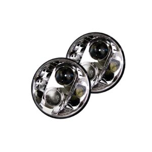 RS-7LED8X10HL-PR - (2) 7in LED Conversion Lens 8x10W - Plug-&-Play H4H/L & H13H/L Adapter (Chrome)