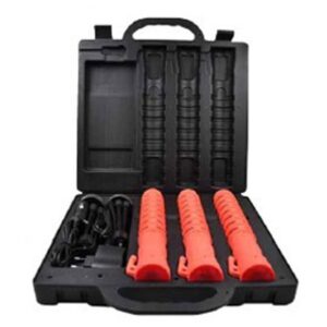 RS2088R2B-R - 3-Baton LED Emergency Flare Kit w/ Charge Case, Car & Wall Charger, USB (Red)