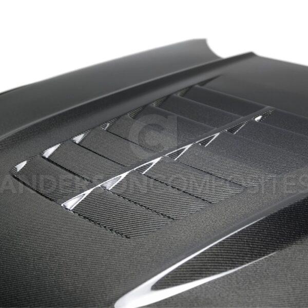 Anderson Composites, AC-HD15FDMU-GT5-DS, Type-GT5 double sided carbon fiber hood for 2015-2017 Ford Mustang