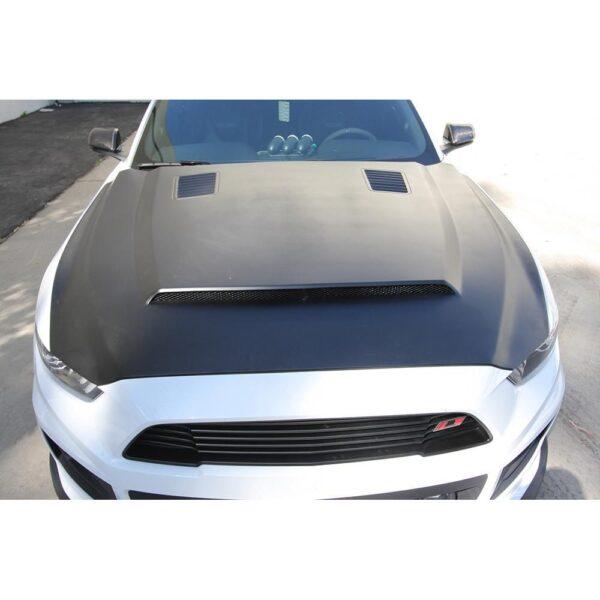 Anderson Composites, AC-HD15FDMU-SN-GF, Type-SN fiberglass hood for 2015-2017 Ford Mustang