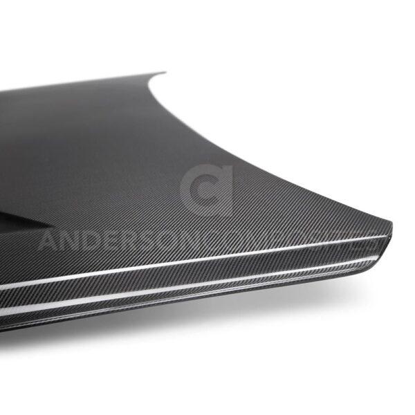 Anderson Composites, AC-HD15FDMU-TT-DS, Type-TT (FORD GT Style) double sided carbon hood for 2015-2017 Ford Mustang