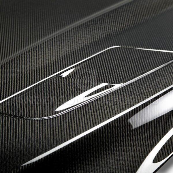 Anderson Composites, AC-HD15FDMUGT-OE-DS, Type-OE (GT Style with hood vents)  double sided carbon fiber hood for 2015-2017 Ford Mustang