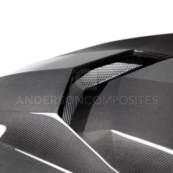 Anderson Composites, AC-HD16CHCAM-AZ-DS, Type-AZ double sided carbon fiber hood for 2016-2021 Chevrolet Camaro
