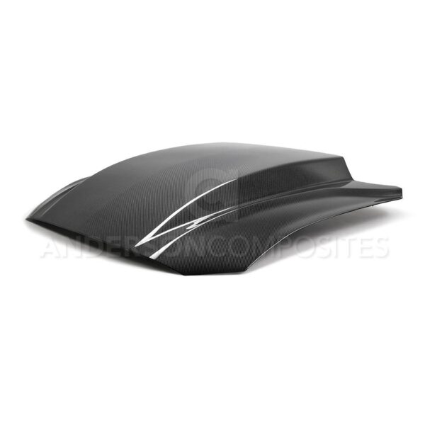 Anderson Composites, AC-HD18FDMU-CJ-DS, Type-CJ double sided carbon fiber 4 inch cowl hood for 2018-2020 Ford Mustang