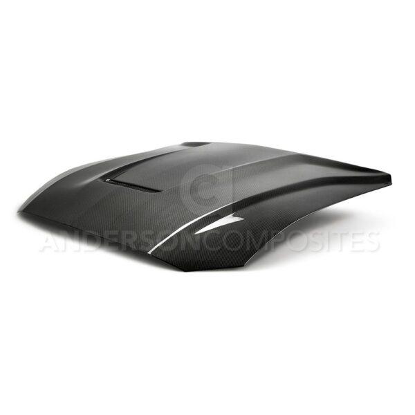 Anderson Composites, AC-HD18FDMU-GR-DS, Type-GR (GT350 Style) double sided carbon fiber hood for 2018-2020 Ford Mustang