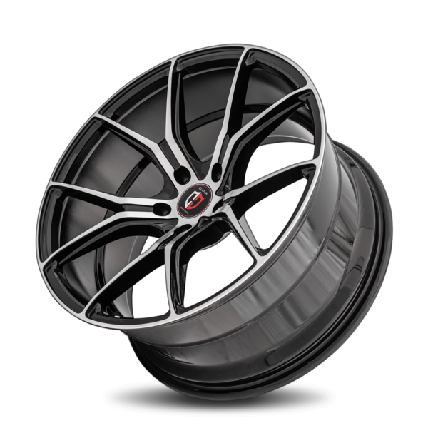 C42 20x10 5x114.3 40 73.1 Gloss Black Machine Face