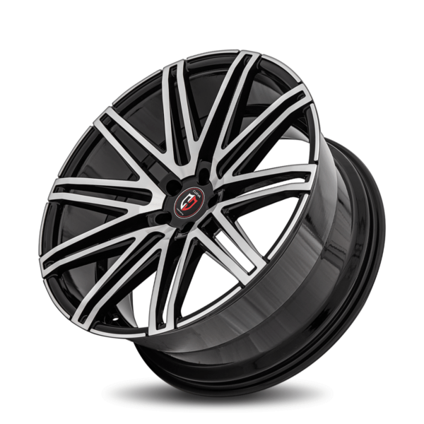 C48 22x9 5x120 28 72.56 Gloss Black Machine Face