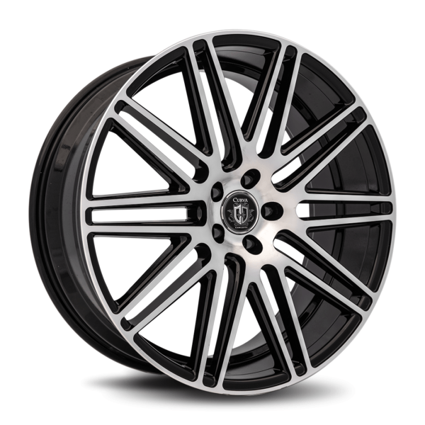 C50 22x9 Blank 33 73.1 Gloss Black Machine Face