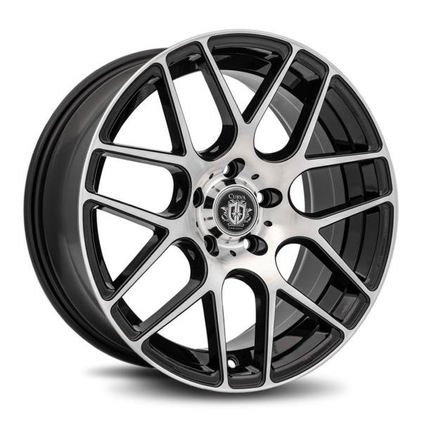 C7 18x8 5x120 35 72.6 Gloss Black Machine Face