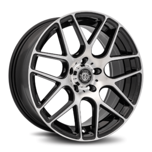 C7 18x9 5x120 35 72.6 Gloss Black Machine Face