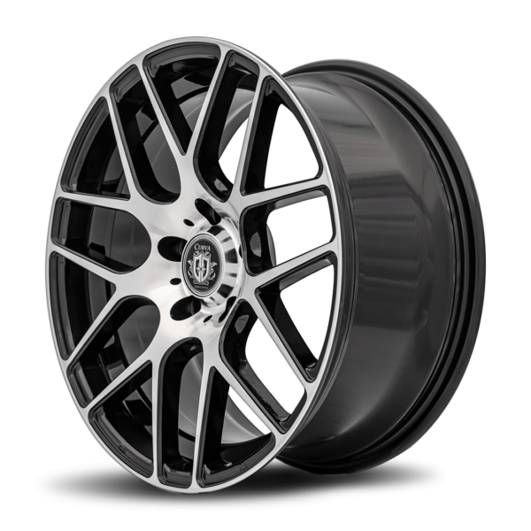 C7 18x9 5x120 35 72.6 Gloss Black Machine Face