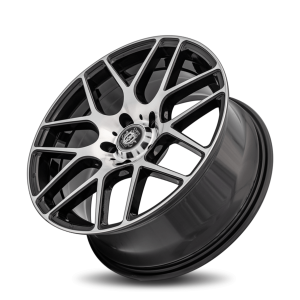 C7 18x8 5x120 35 72.6 Gloss Black Machine Face