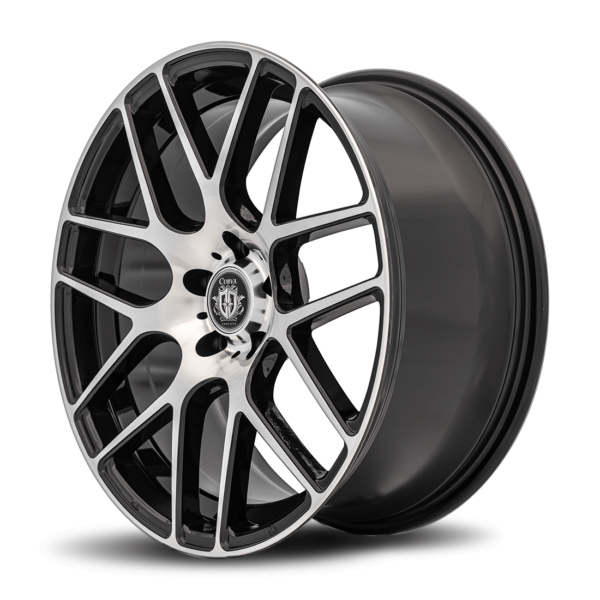 C7 19x8.5 5x114.3 35 73.1 Gloss Black Machine Face