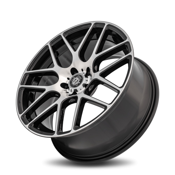 C7 19x9.5 5x112 40 66.6 Gloss Black Machine Face