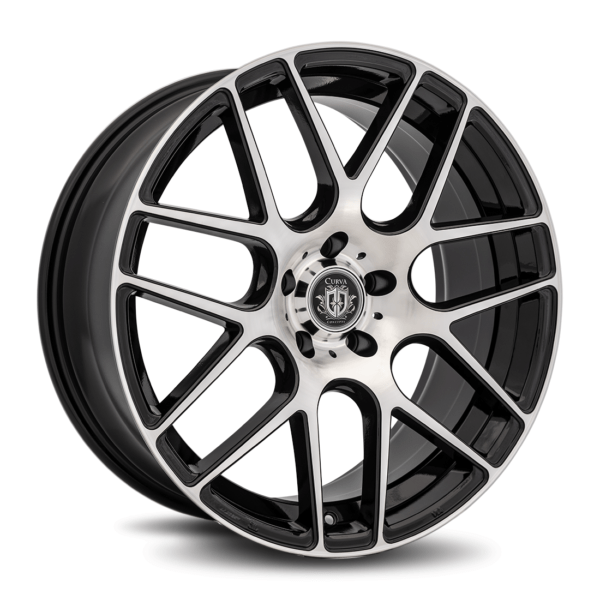 C7 20x8.5 5x120 25 72.56 Gloss Black Machine Face