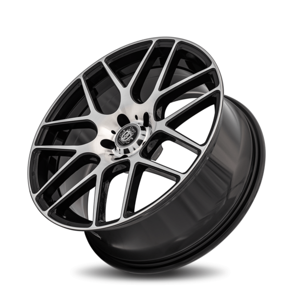 C7 20x8.5 5x114.3 38 73.1 Gloss Black Machine Face