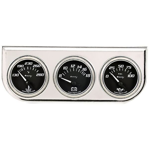 2 in. Chrome Volt Triple Gauge Kit