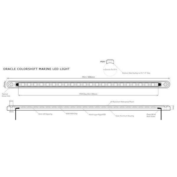 2910-333 - ORACLE ColorSHIFT Marine LED Tube Mount Light