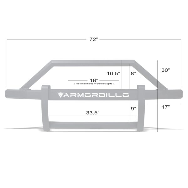 Armordillo 2014-2018 GMC Sierra 1500 AR2 Pre-Runner Guard - Matte Black