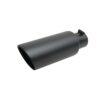 Black Ceramic Rolled Edge Angle Exhaust Tip