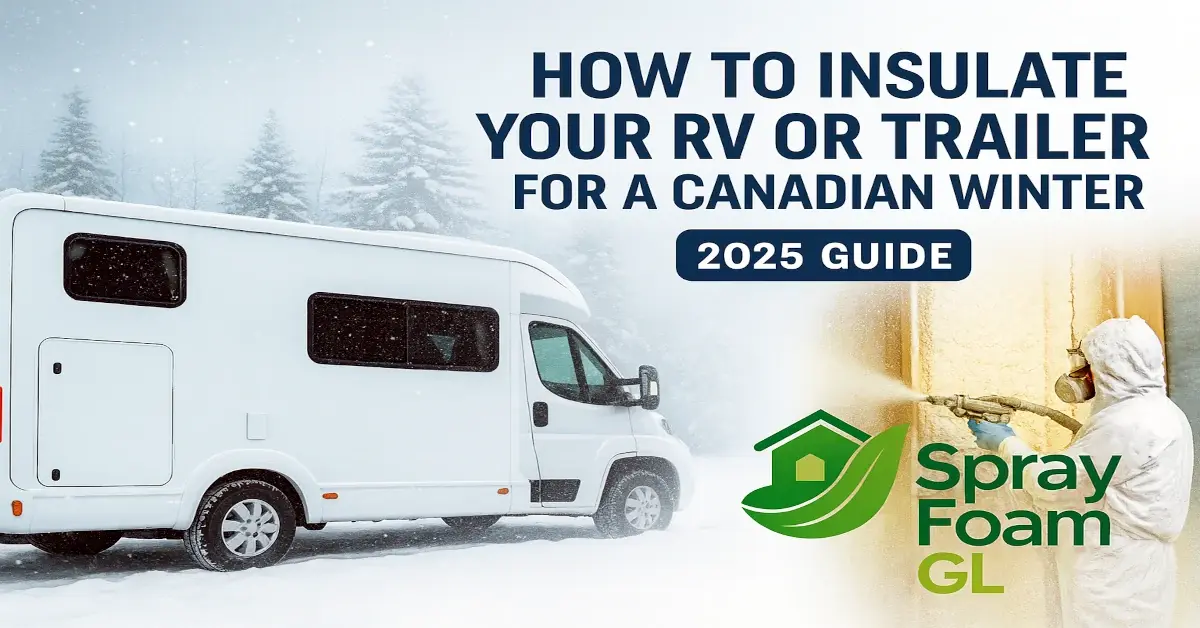 RV insulation guide for Canadian winter — Spray Foam GL applying spray foam to a motorhome