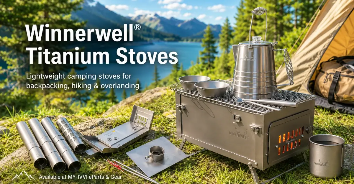 Winnerwell® titanium stoves for camping, backpacking, hiking and overlanding